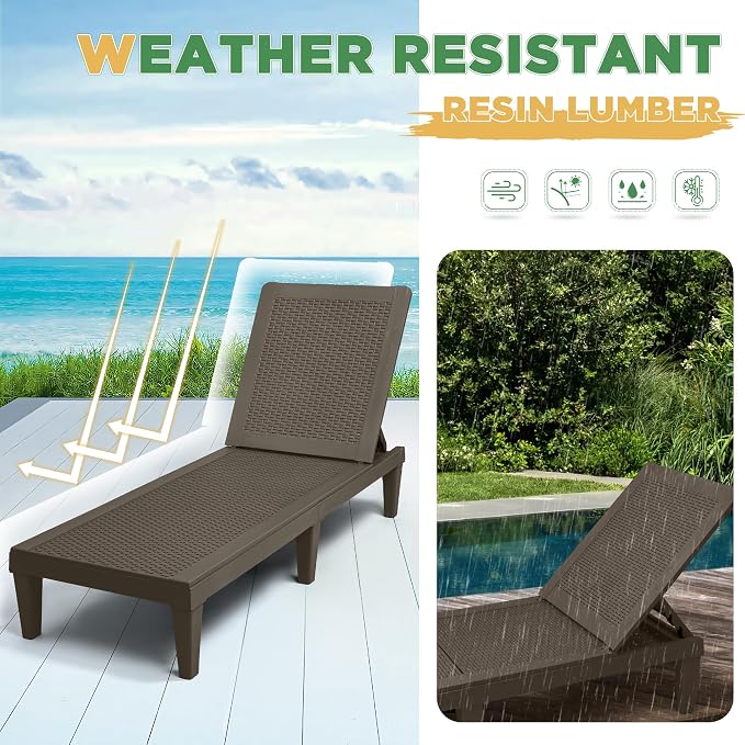 Greesum Outdoor Chaise Lounge Chairs Set of 2 - Image 7