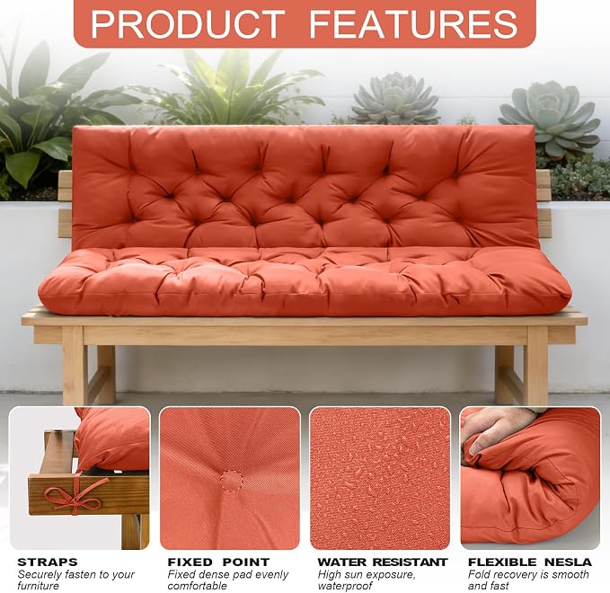 Outdoor Swing Cushions, Porch Swing Replacement Seat Cushions - Image 4