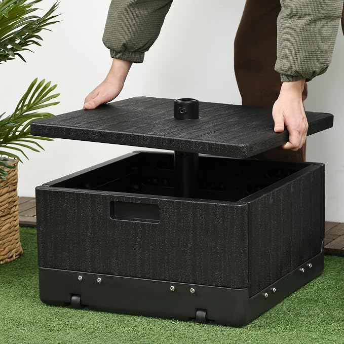 Outsunny 3-in-1 Outdoor Umbrella Base, Coffee End Table, Planter Box - Image 9