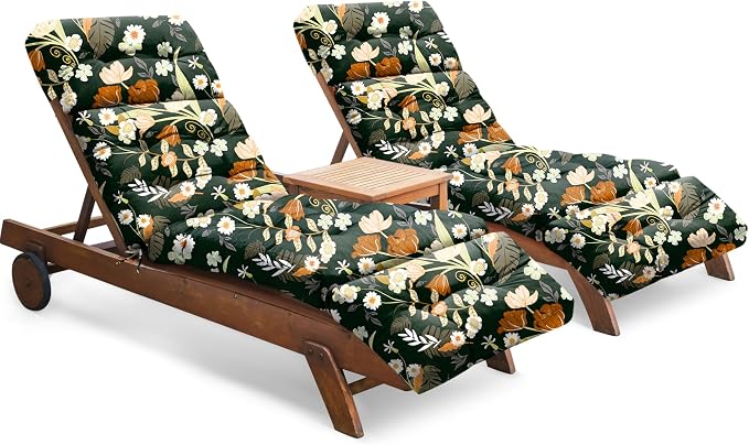 Chaise Lounge Cushions Outdoor Set of 2, 74.4 x 22 x 4.7 Inches Thickened by Tycdiose