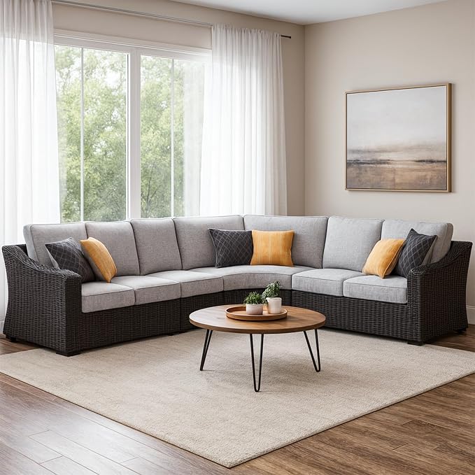 Signature Design by Ashley Beachcroft Curved Modern 4-Piece Outdoor Sectional - Image 2