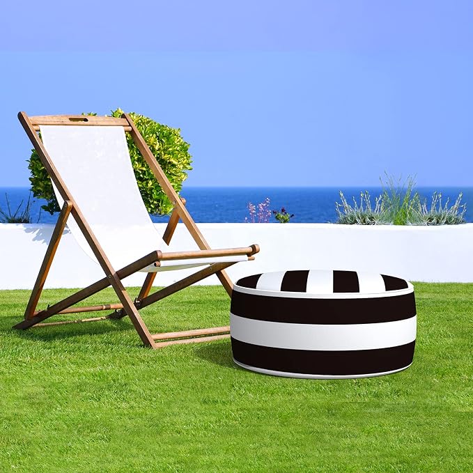 LVTXIII Outdoor Inflatable Ottoman, Fade-Resistant Round Footrest Stool D21”x - Image 6