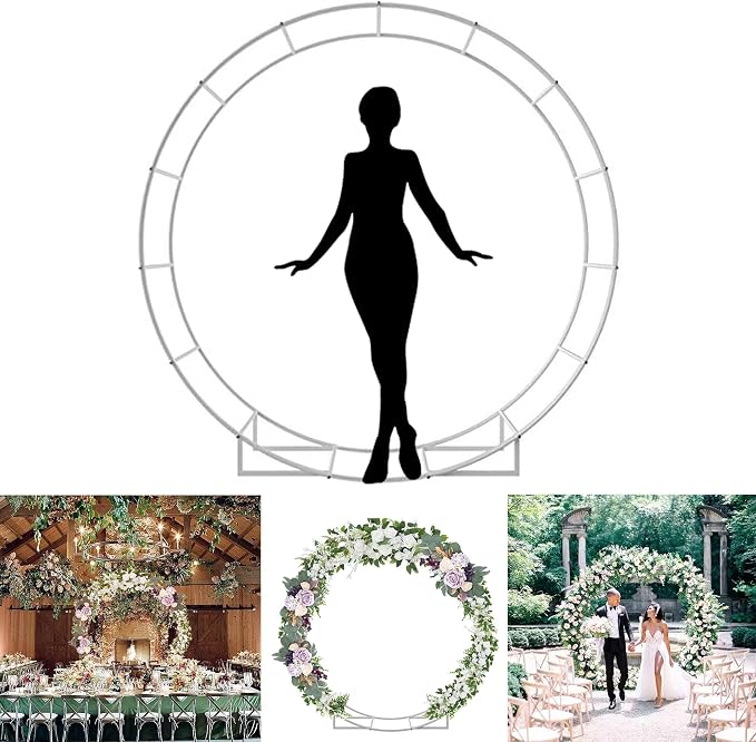 6.5 Ft Round Metal Arch Garden, Arbor - Image 8