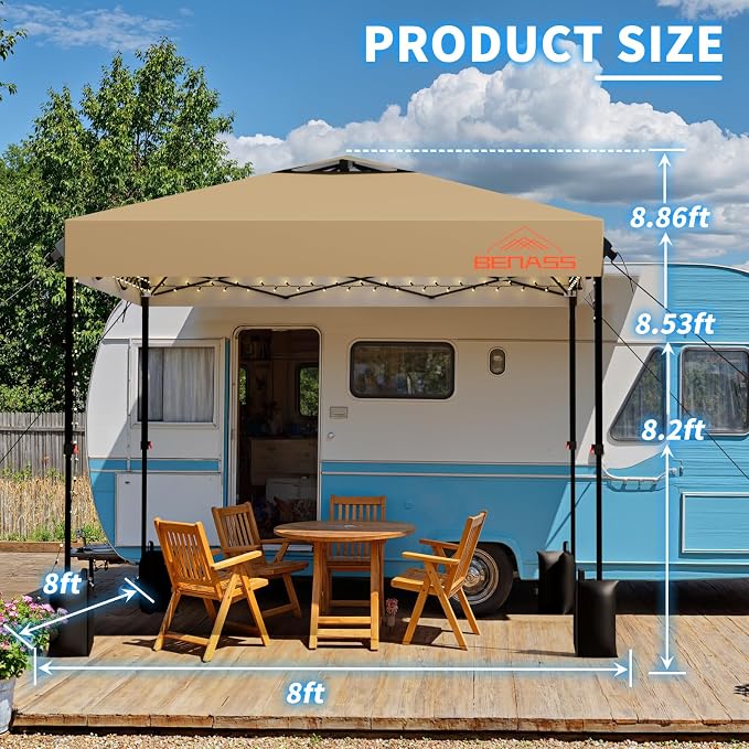 8x8 Pop Up Canopy, Easy Up Canopy Tent, Heavy Duty Tents - Image 2