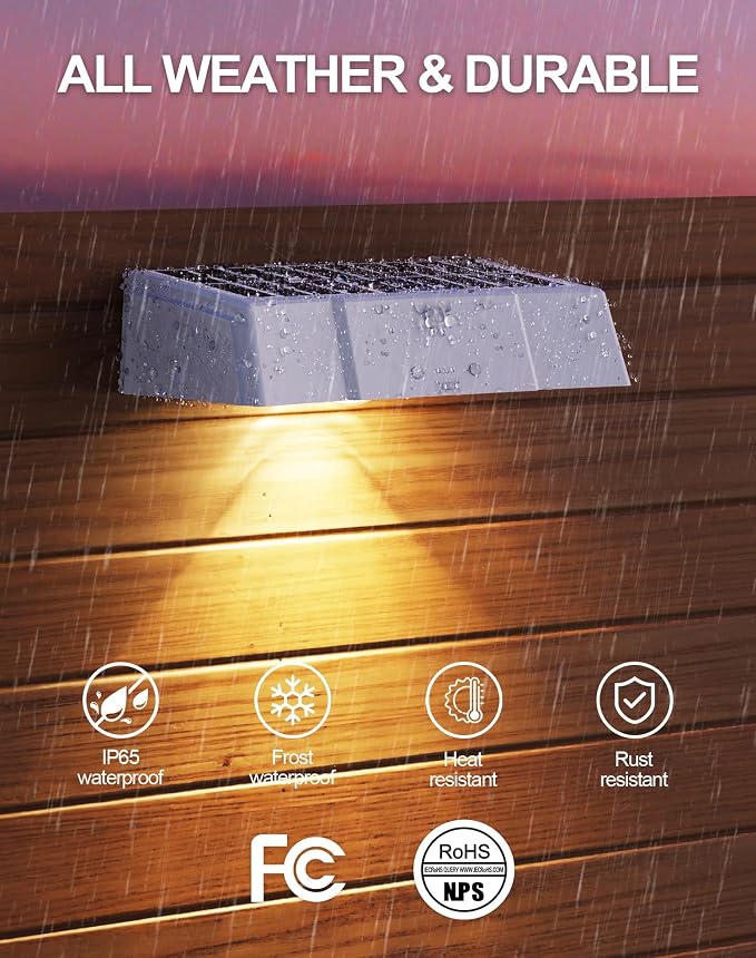 Solar Fence Lights 10 Pack, Fence Light Solar Powered Waterproof IP65 - Image 7