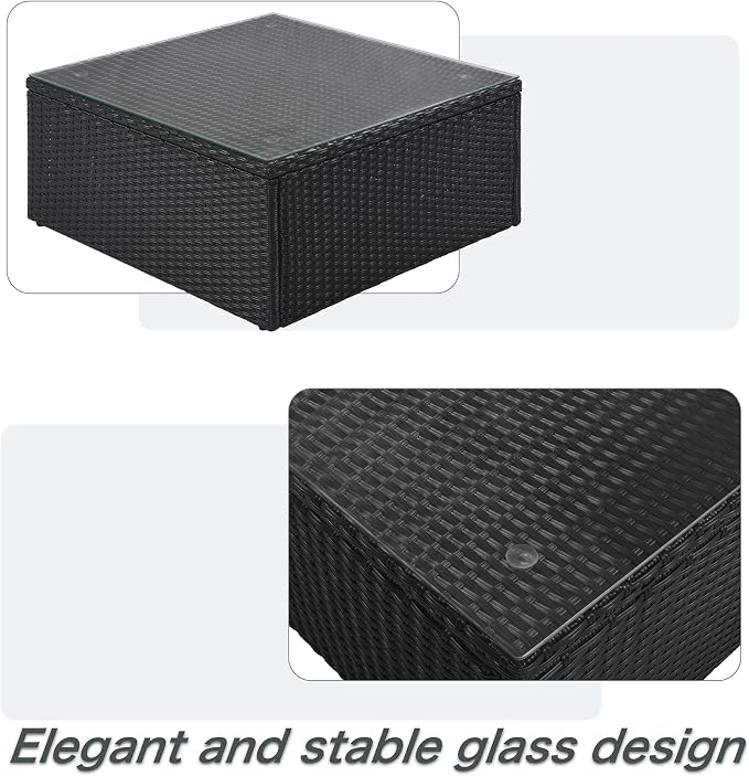 Merax 7-Piece Outdoor Wicker Sectional Sofa Set, Modular Rattan Conversation Set - Image 5