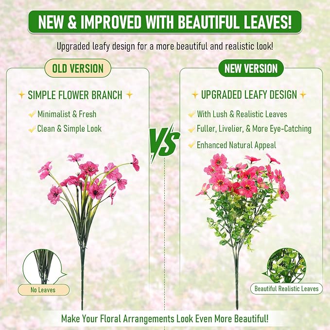 Artificial Flowers Outdoor Fake Plants, Faux Silk Flowers Plastic Plants - Image 4