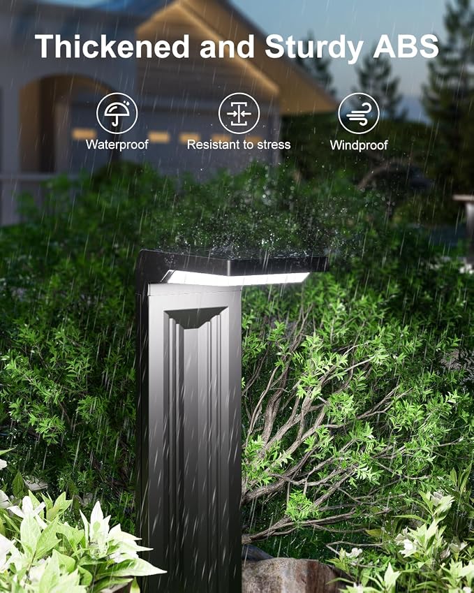 6 Pack Solar Powered Pathway Lights Outdoor Waterproof 30 LED Bright Walkway - Image 5