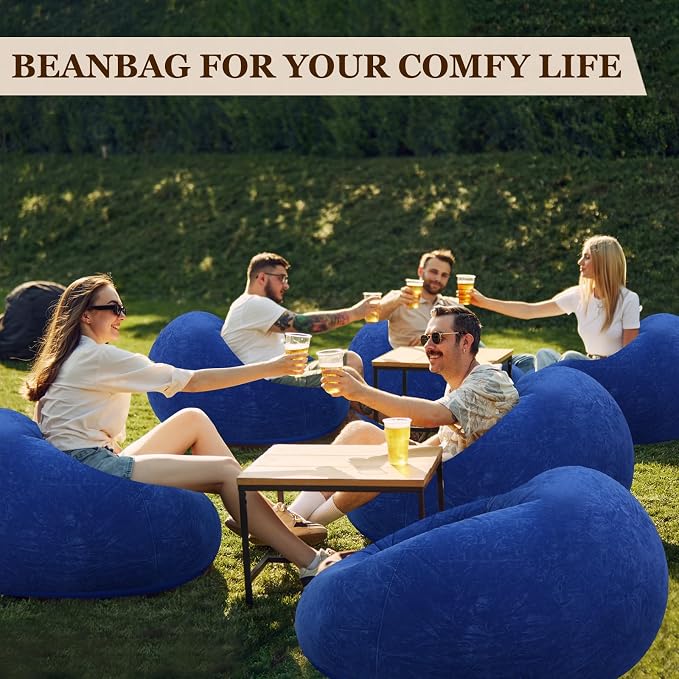 Realspring Inflatable Bean Bag Chairs Outdoor Blow up Camping Chairs Inflatable - Image 7