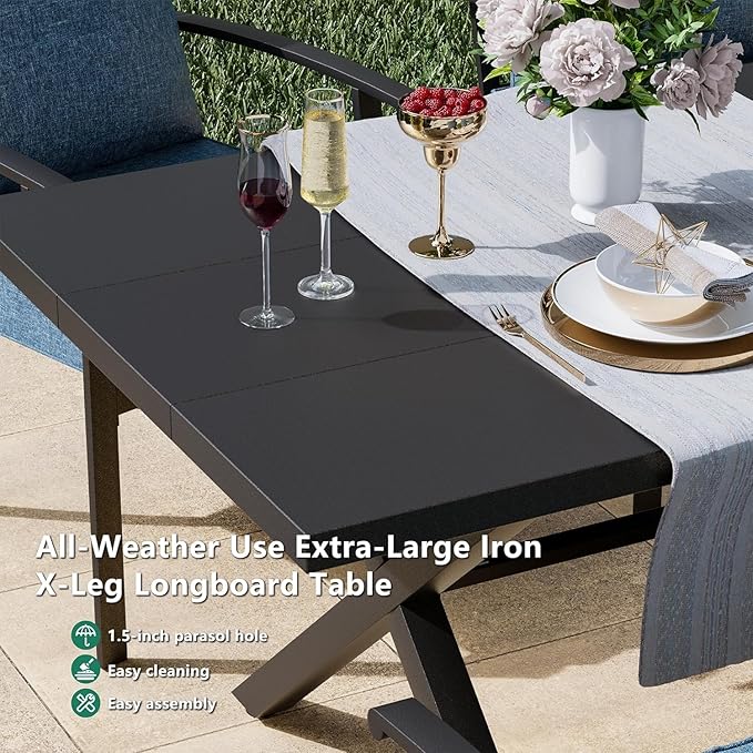 Kullavik 14 PCS Outdoor Dining Table Set - Image 6