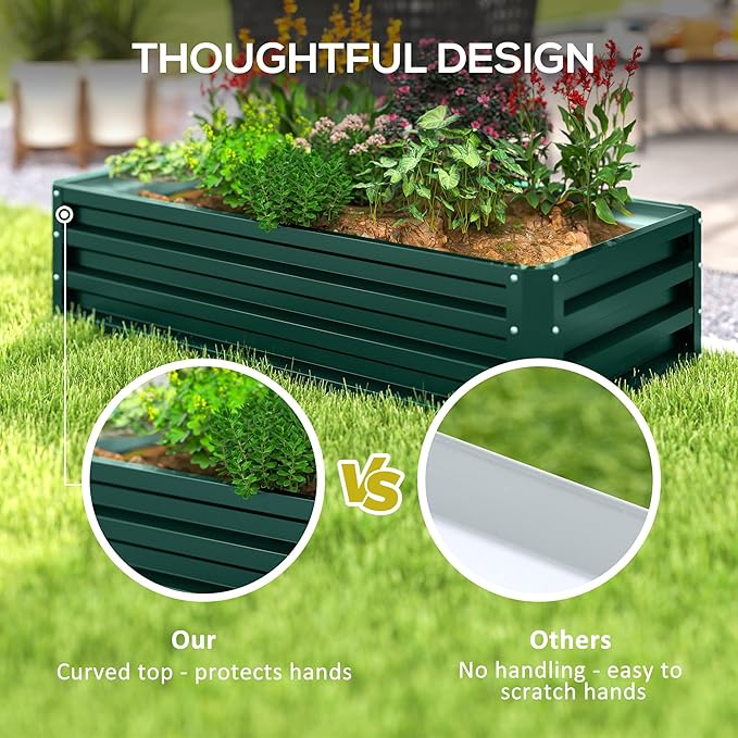 Outsunny Galvanized Raised Garden Bed, - Image 6