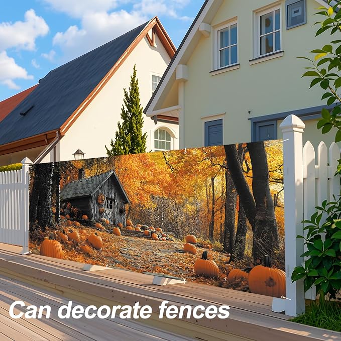 ANNA QUEEN Autumn Pumpkin Garage Door Banner 6 x 13FT, Fall Harvest, Outdoor - Image 5