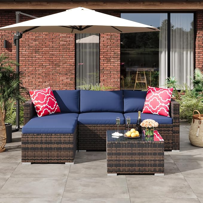 GAOMON 5-Piece All-Weather Patio Furniture Set, Convertible Outdoor Sectional - Image 5