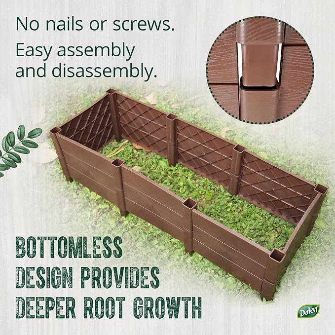 Dalen Modular Raised Bed Garden – Faux Wood – 8 Panel Starter Pack – Makes - Image 4