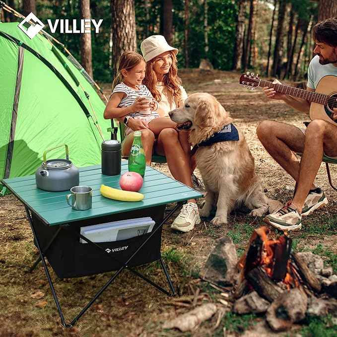 VILLEY Portable Camping Side Table, Ultralight Aluminum Folding Beach Table - Image 2