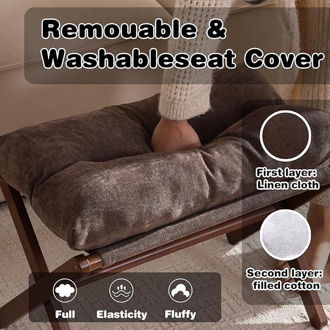 Ottoman Foot Rest- Bamboo Folding Stool, Foot Stools Small Ottman - Image 4