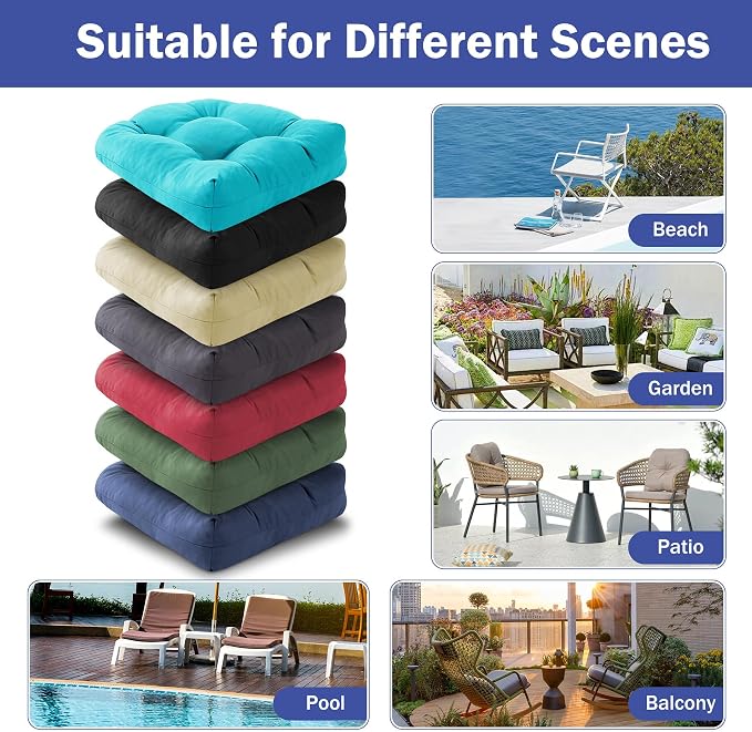 Outdoor Chair Cushions Set of 2, Patio Chair Cushions - Image 7