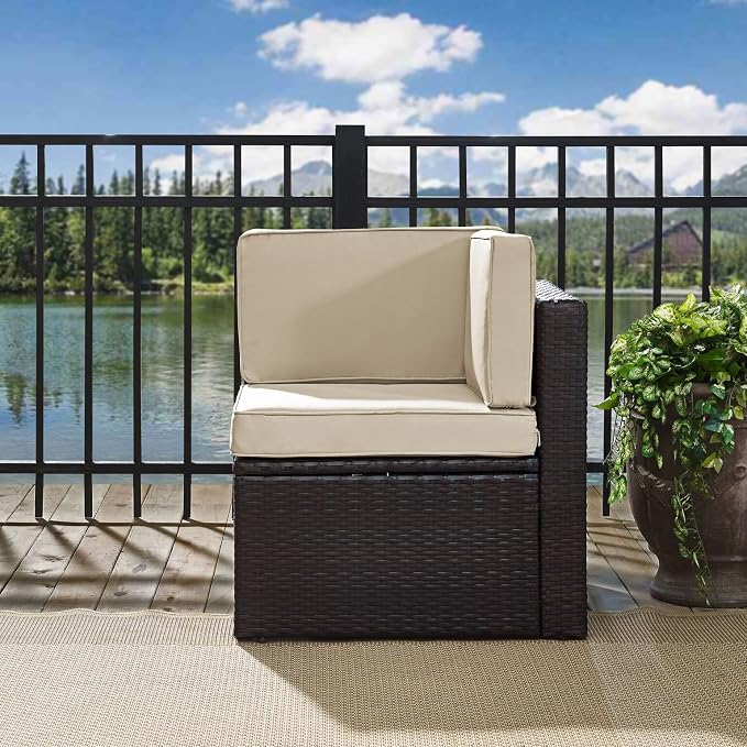 Crosley Furniture Palm Harbor Corner Outdoor Sectional Chair, Wicker Patio - Image 6