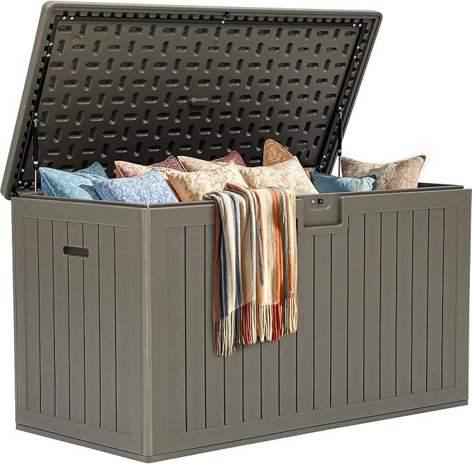 YITAHOME 220 Gallon Extra Large Deck Box, Double-Wall Resin Outdoor Storage Box by YITAHOME