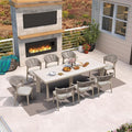 PURPLE LEAF 8-Piece Patio Dining Set Outdoor Furniture Rectangular Table and by PURPLELEAF