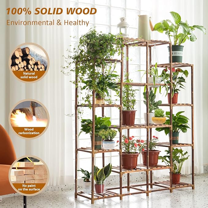 Uneedem Tall Shelf for Multiple Plants Indoor Outdoor 14 Tiers 16 Pot Holder - Image 2