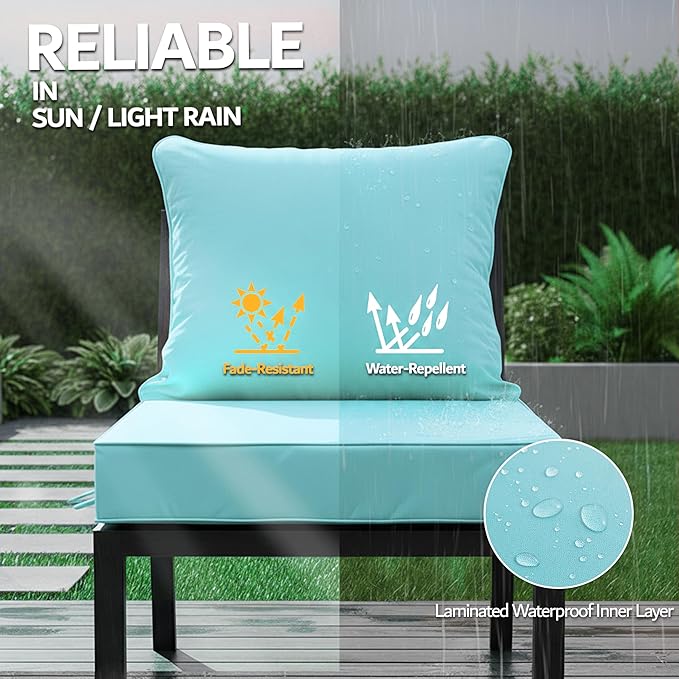 22x22 Inch Patio Chair Cushions Set of 4, Outdoor Furniture Cushions - Image 3