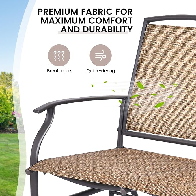 Giantex Patio Glider Bench, 400 Lbs Capacity, Steel Frame, Outdoor Swing Chair - Image 5