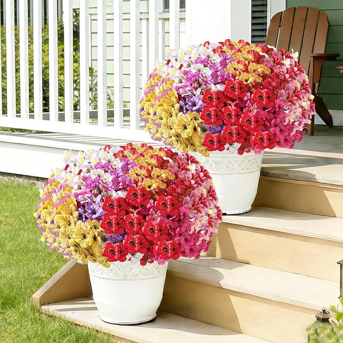 60 Pack Artificial Flowers Outdoor, Faux Silk Flowers - Image 5