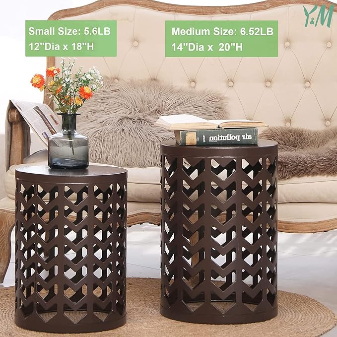 Y&M Nesting Side Table, Indoor End Tables, Outdoor Garden Stool - Image 5