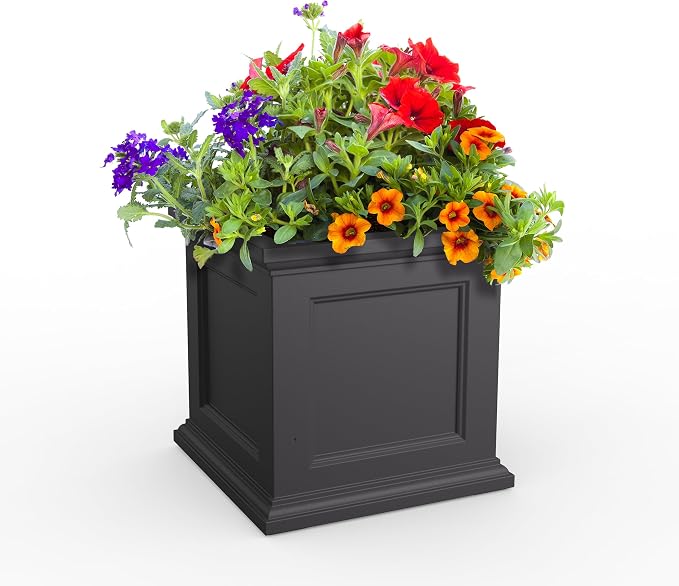 Mayne Fairfield 24-Inch Self Watering Square Planter Box, Weather-Resistant and by Mayne