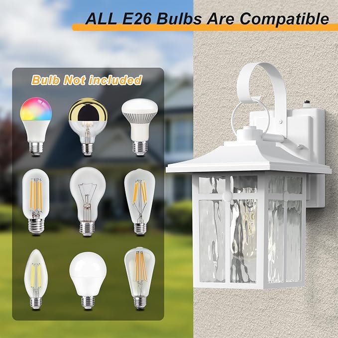 2 Pack Outdoor Dusk to Dawn Wall Lights, Outdoor Light Fixtures Wall Mount - Image 6