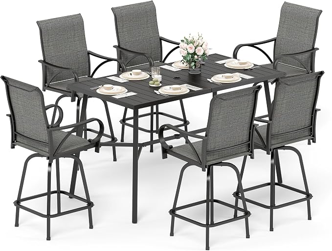 Sophia & William Outdoor Bar Set, Patio Bar Table and Chairs Set, Bar Height by SophiaWilliam