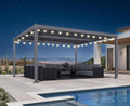 PURPLE LEAF Louvered Pergola w/Light 13' x 15' Aluminum Outdoor Pergola by Unknown