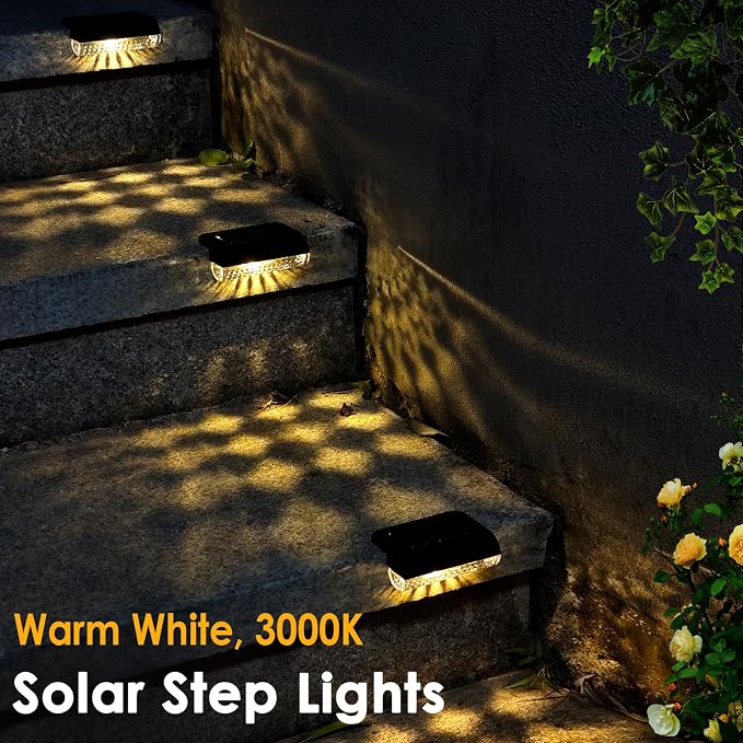Mancra Solar Step Lights Outdoor, Solar Deck Lights Waterproof Outdoor Lighting - Image 5