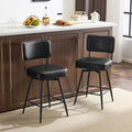 VINGLI 26" Swivel Bar Stools Set of 2, Upholstered PU Leather BarStools by VINGLI