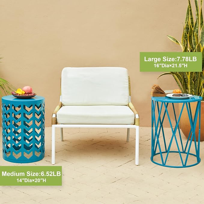 Y&M Set of 3 Nesting Metal Round Coffee Table, Side Table End Table - Image 2