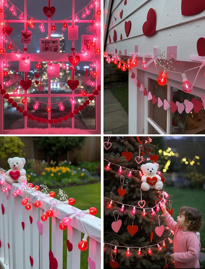 25FT G40 LED Outdoor Valentine's Day String Lights, Hanging Patio Lights - Image 7
