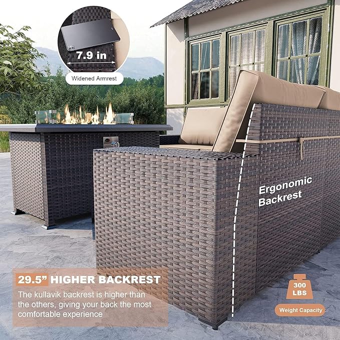 Kullavik 7 Pieces Outdoor Patio Furniture Set - Image 3