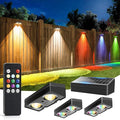 Solar Fence Lights 4 Pack, 12 Modes RGB Color Glow LED Solar Lights by JOFIOS