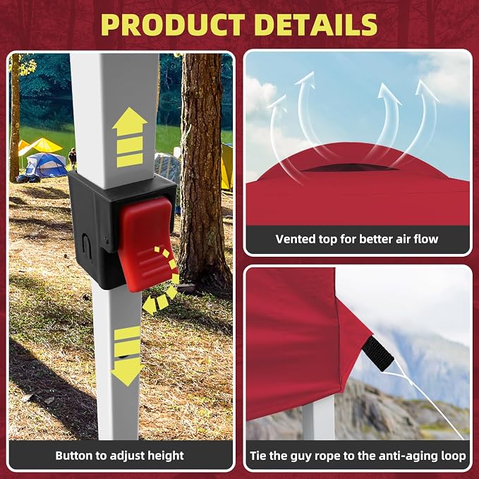 10x10 Heavy Duty Pop up Commercial Canopy Tent Instant Sun Shelter - Image 5