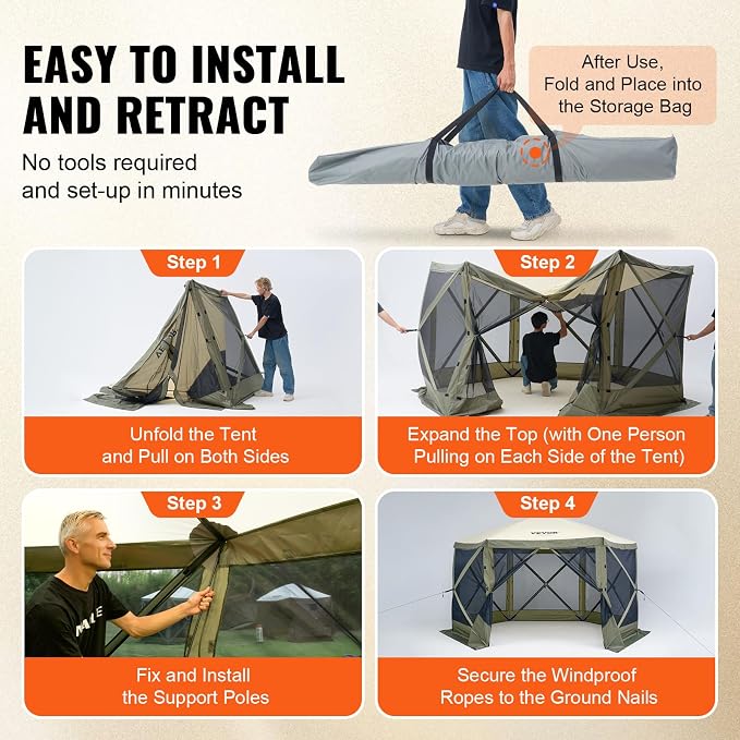 VEVOR 12x12ft Pop Up Gazebo Tent - Image 6
