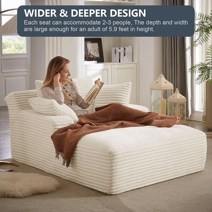 ODUWA Oversized Chaise Lounge Chair Indoor, Sofa Bed - Image 5