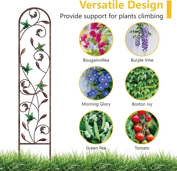 aboxoo Set of 2 Packs Hummingbird Metal Garden Trellis - Image 2