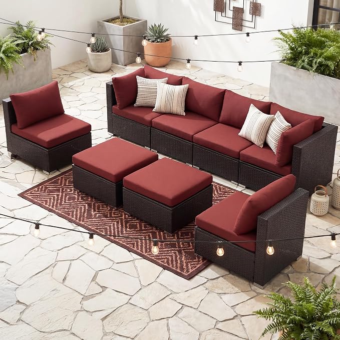 NICESOUL 29.3'' High Back Wicker Patio Furniture Set - Image 2
