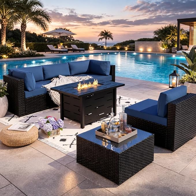JAMFLY Patio Furniture Sets, 6-Piece Outdoor Patio Furniture by JAMFLY