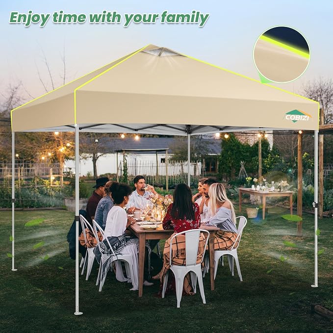 COBIZI 10x10 Pop Up Canopy Tent Without Removable Sidewalls, One Push Party - Image 6