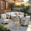 Outdoor Sectional Patio Furniture Set, 8 Pieces Wicker Conversation Sets L by CAODOCPatioFurniture
