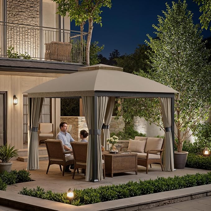 Patio Gazebo 10x10, Outdoor Gazebos, Heavy Duty Gazebo Soft Top Gazebos - Image 9