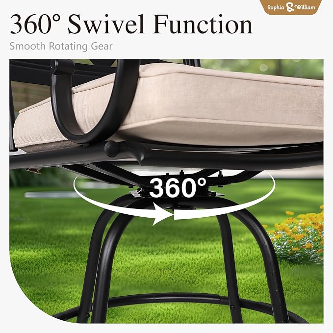 Sophia & William 7-Piece Outdoor Bar Set, Bar Height Patio Table and Chairs - Image 2