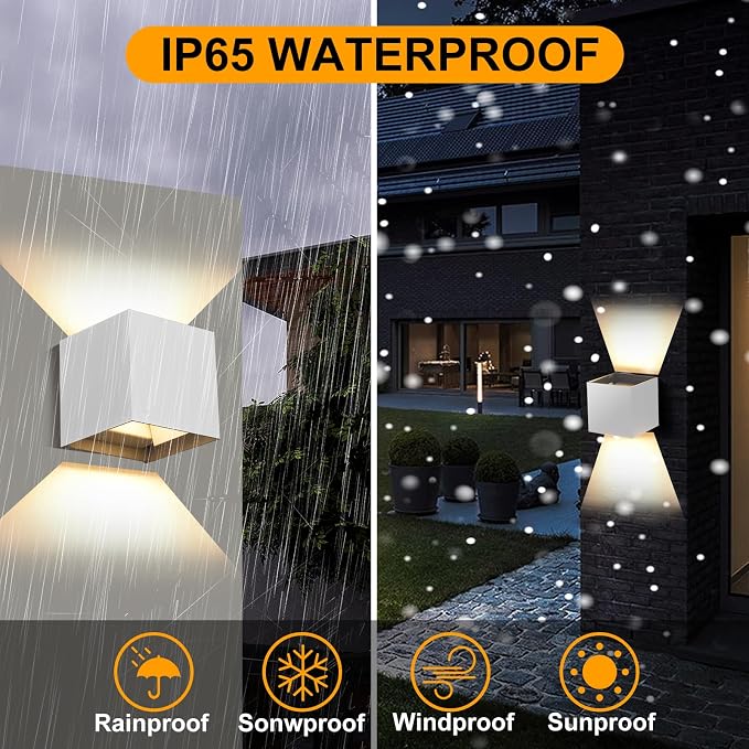 Outdoor Wall Lights Fixture 20W, 3000K Exterior Modern Front Porch Sconces - Image 7